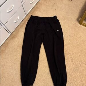Nike Kids Black Joggers with White Logo